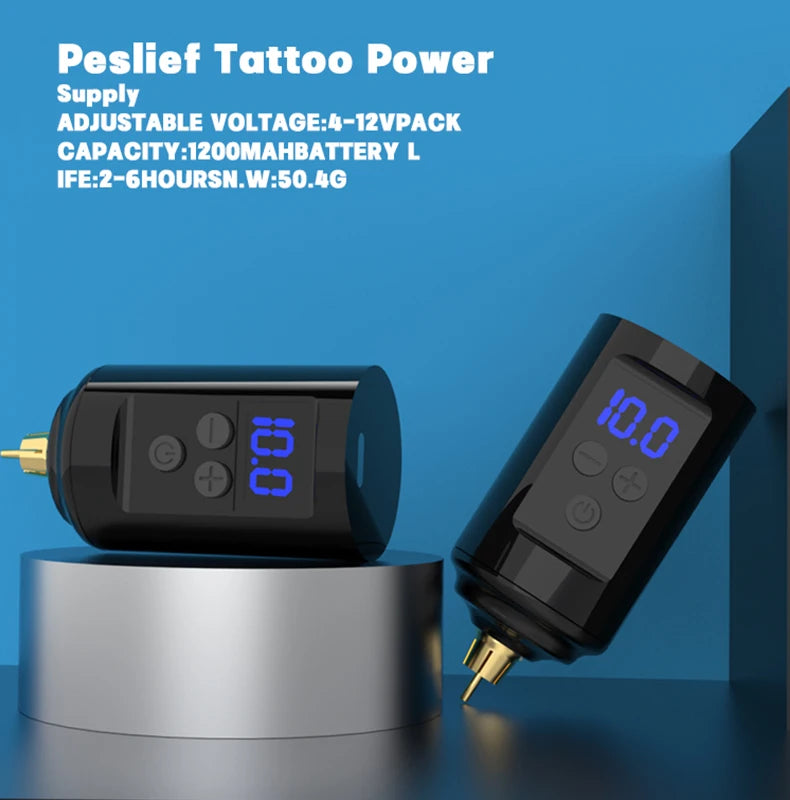 RCA DC Yilong/OEM Model 1600255 Plastic Battery Wireless Tattoo Power Supply Digital Permanent Makeup Accessory Charging