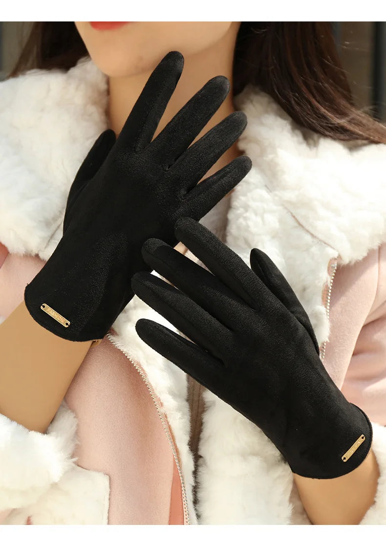 New Grace Fashion Lady Gloves Women Winter Vintage Touch Screen Driving Keep Warm Windproof Glove Mittens Dropshiping G072