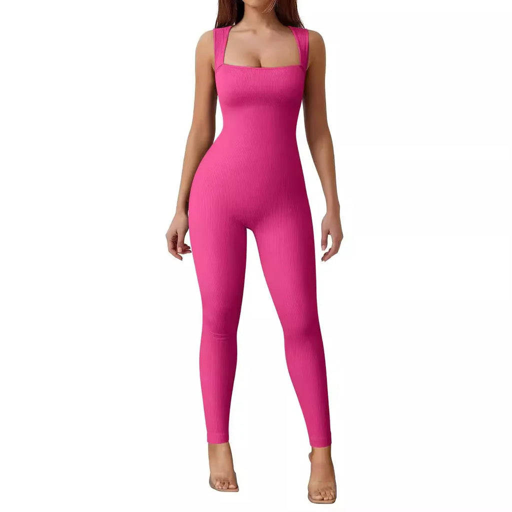 Women's Fitness Suit Short Sleeves Backless Hip-Lifting Slimming Sports Jumpsuit Body Training Aerial Plus Size Sports Clothing