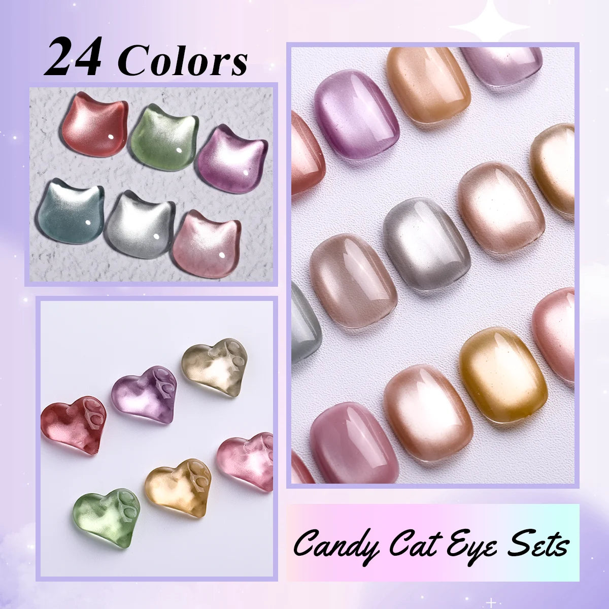 HONEY GIRL Moon Light Magnetic CatEye 24 Colors Jelly Gel Polish Set Wholesale 9d Crystal Uv Gel Nail Polish Cat Eye Gel Polish