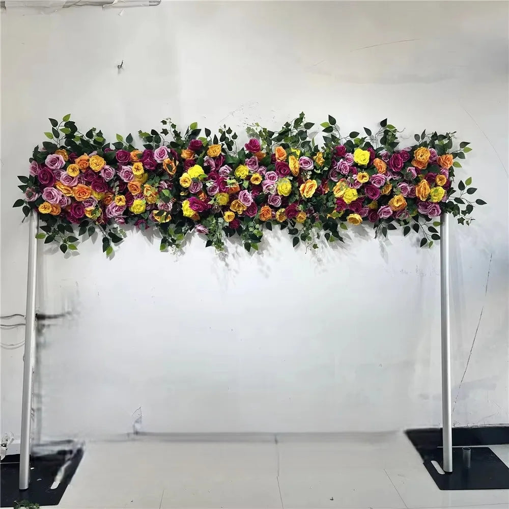 SPR Handmade Purple Roll Flower Garland Artificial Silk Fabric Floral Runner for Wedding Party Birthday Baby Shower Mother's Day