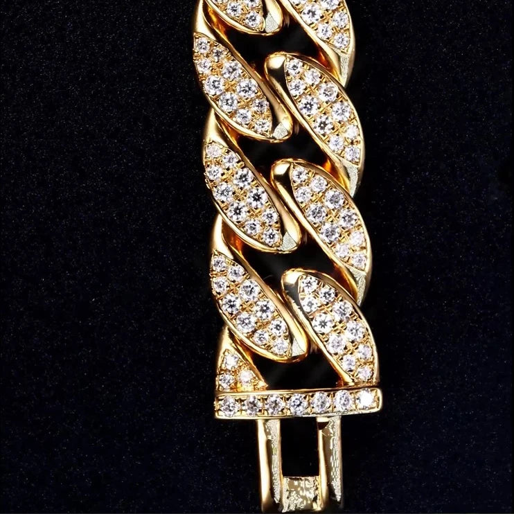 Custom Private Label 925 Sterling Silver Full Iced Moissanite Miami Cuban Bracelet Custom Spec Designer Hip Hop Jewelry