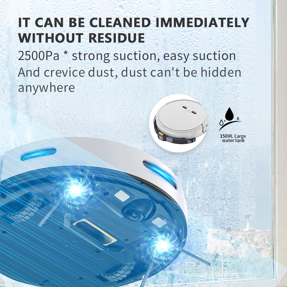 Alexa APP Wi-Fi Controlled Robot Vacuum Cleaner Gyroscope Navigation 2000Pa Strong Suction for Hard Floors Effective Dry Pet