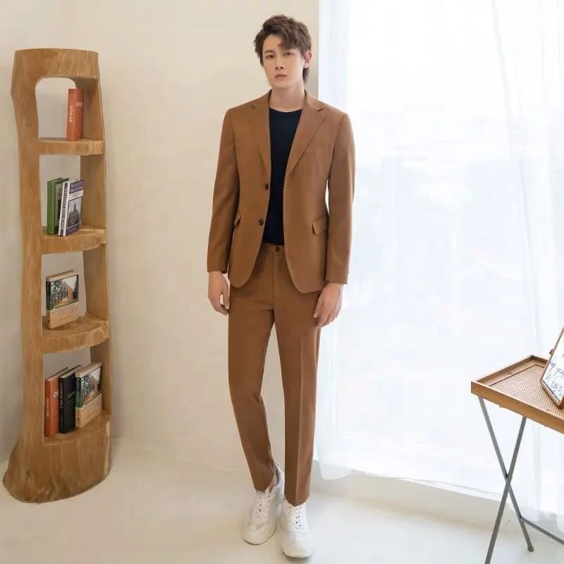 Formal Cashmere Business Bespoke Office Wool Man Suit Slim Wedding Coat Pant Men Suits