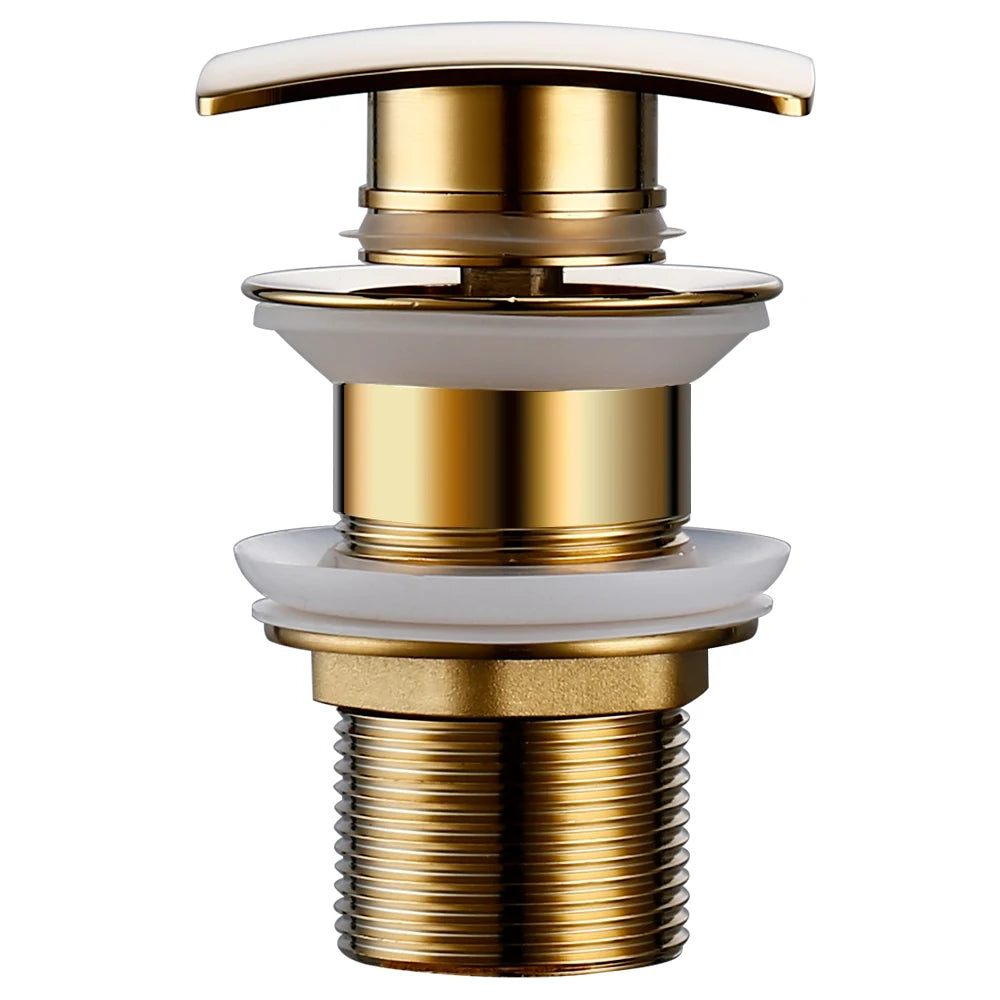 Gold Black Brass White Gunmetal Corrosion Resistant Easy To Installl Pop Up Button Square Hole Bathroom Basin Sink Drainer