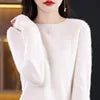 S-XXL Round Neck 100% Cashmere Knit Women's  Pullover Loose Bottom Sweater Autumn/Winter New Solid Color Sweater