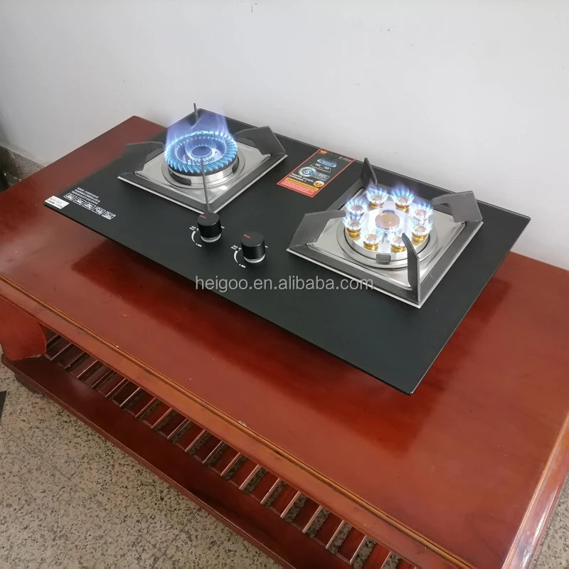 High Quality Indoor Built in Tempered Glass Honeycomb Burner Gas Stove