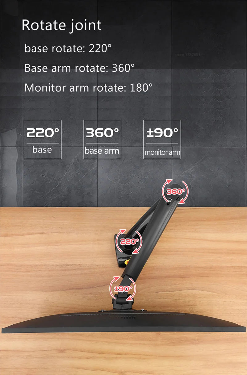 NEW NB F80 2-9kg Popular 17"30" Monitor Screen Desktop Stand Computer Bracket Gas Spring Long Arm Clamp Grommet Hole 360 Rotate