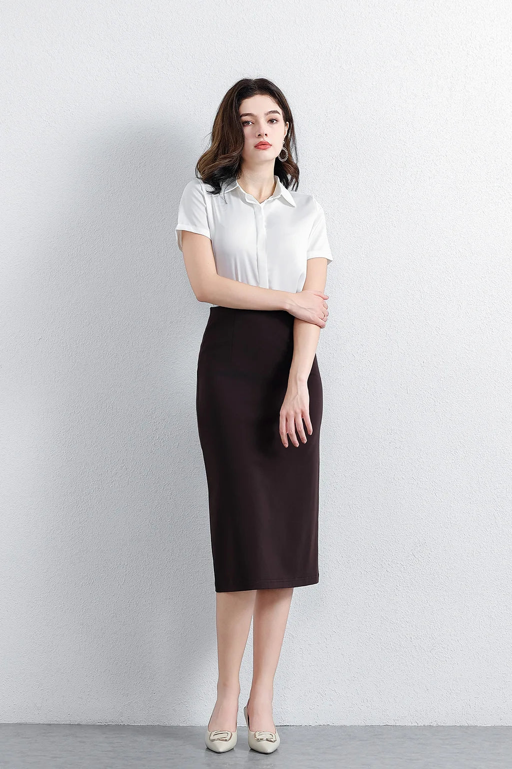 Women Fashion Professional Skirt Dress High-end Pencil Straight Office Lady Elegant Slim-fit Business Hip Midi Casual Skirt