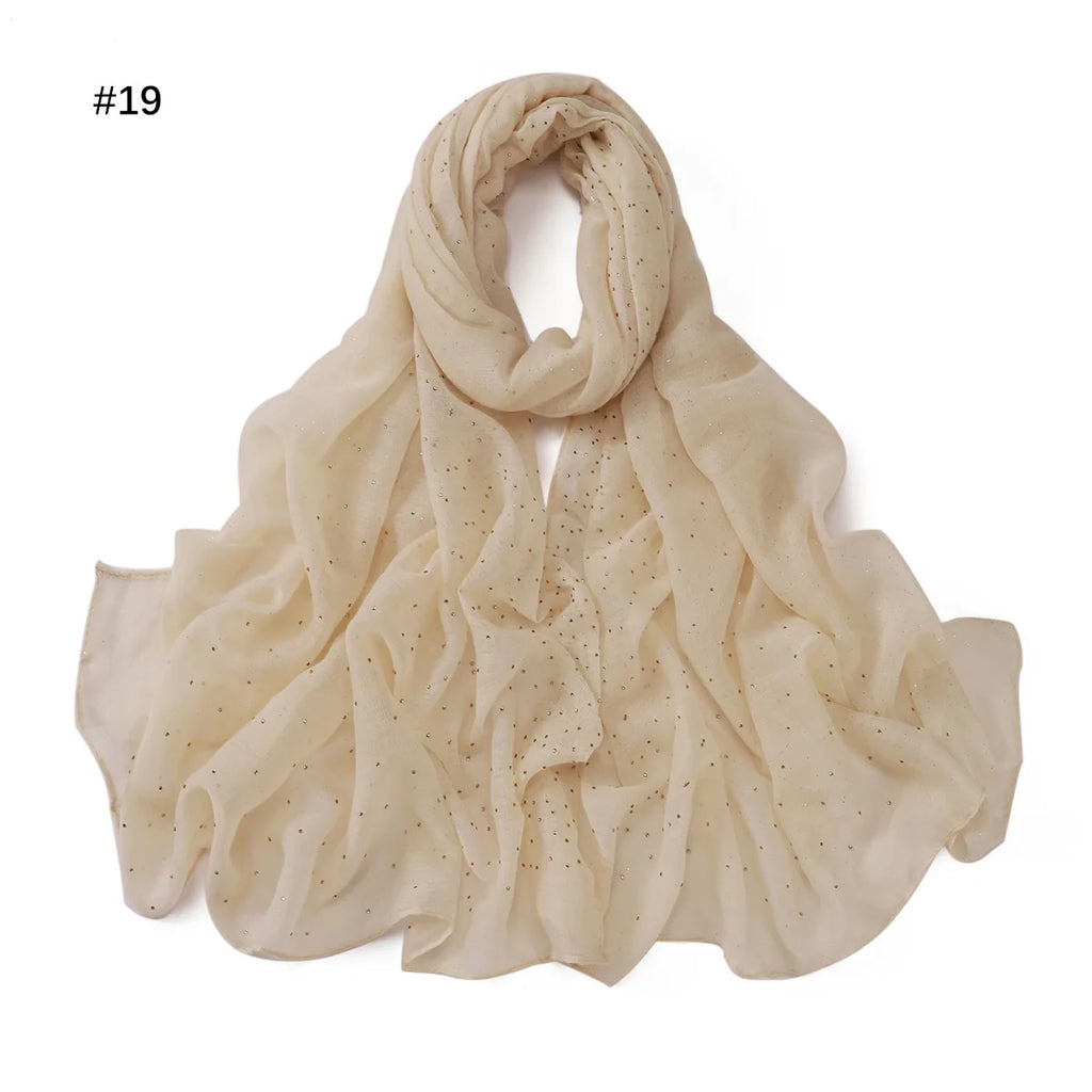 Zifeng OME Travel Photo Art Pure Color Full Star Hot Diamond Cotton Linen Monochrome Cape Scarves & Shawls
