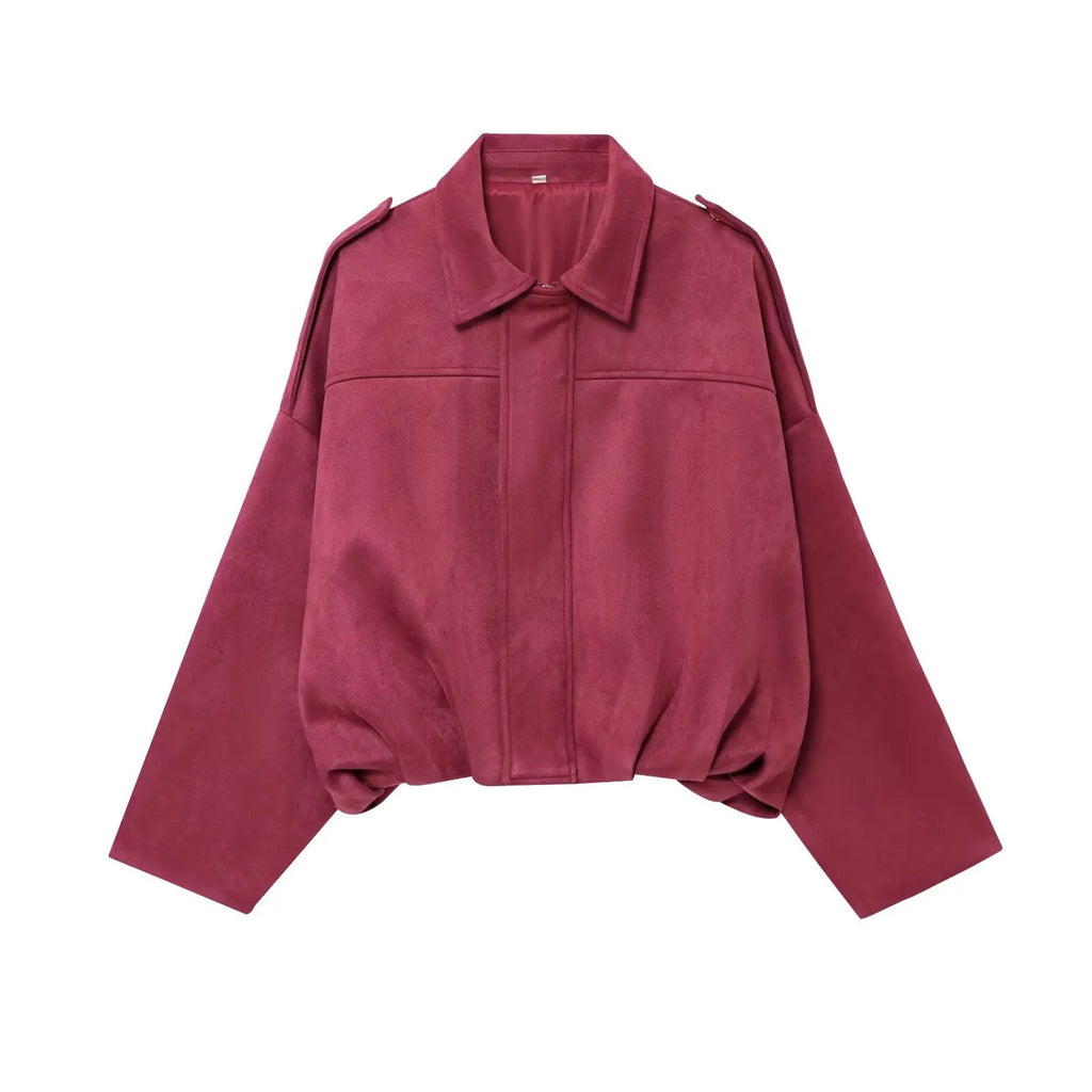 2025 Summer New Women's Elegant Loose Jacket Cross-Border Source All-Match Simple Lapel Long-Sleeved Casual Style