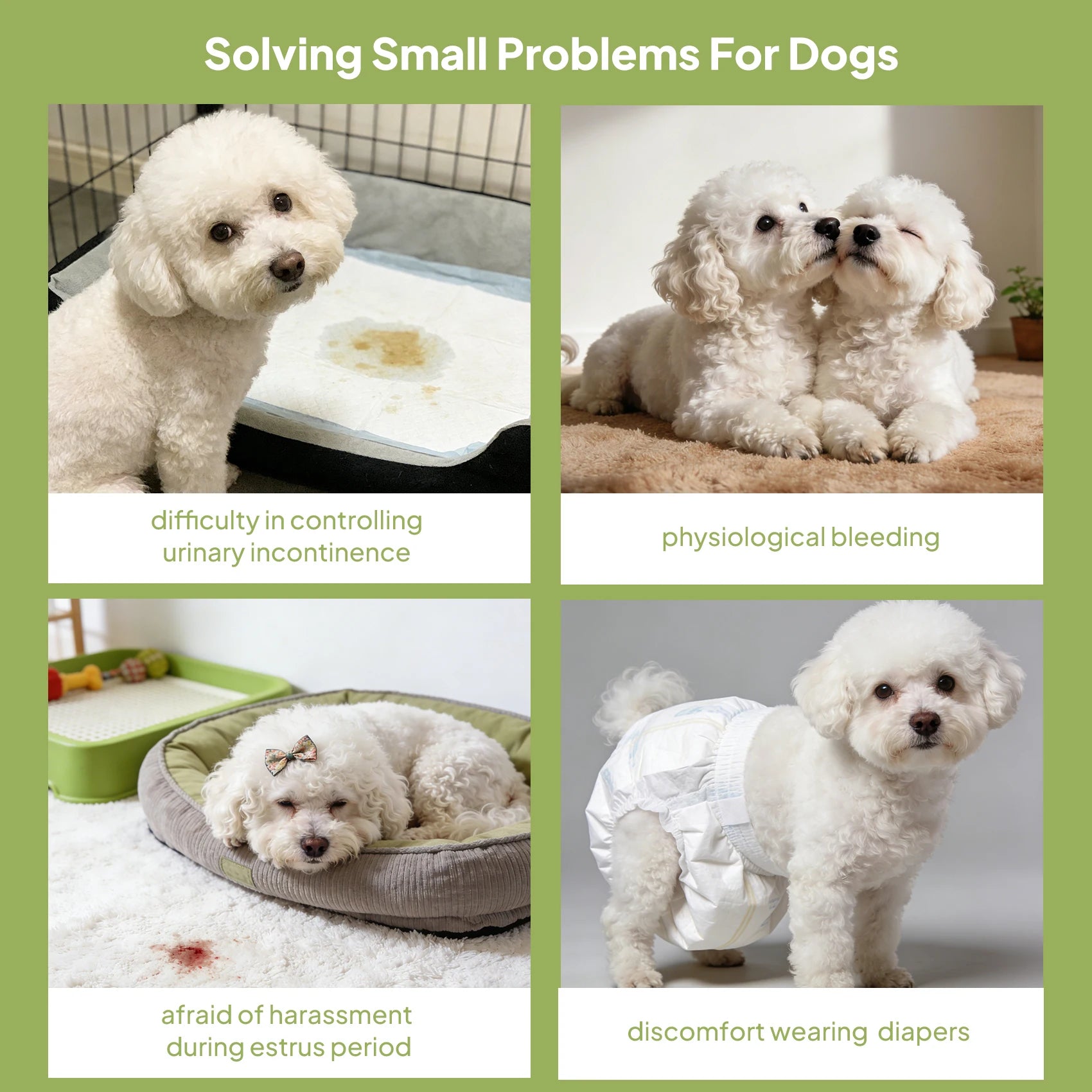 Disposable Female Dog Diapers Super Absorbent Leak-Proof for Heat Incontinence Travel