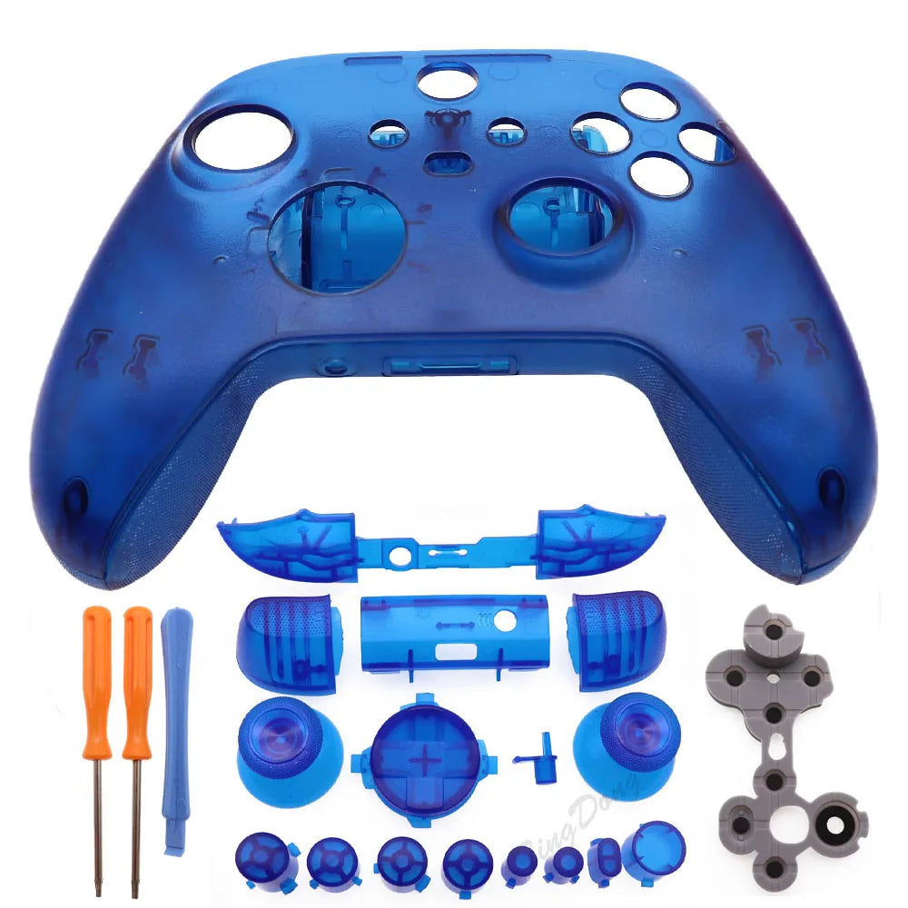 For Xbox Series X S Controller Protective Cover Shell Front After the shell Case and Full set Buttons &Tools & Conductive Rubber
