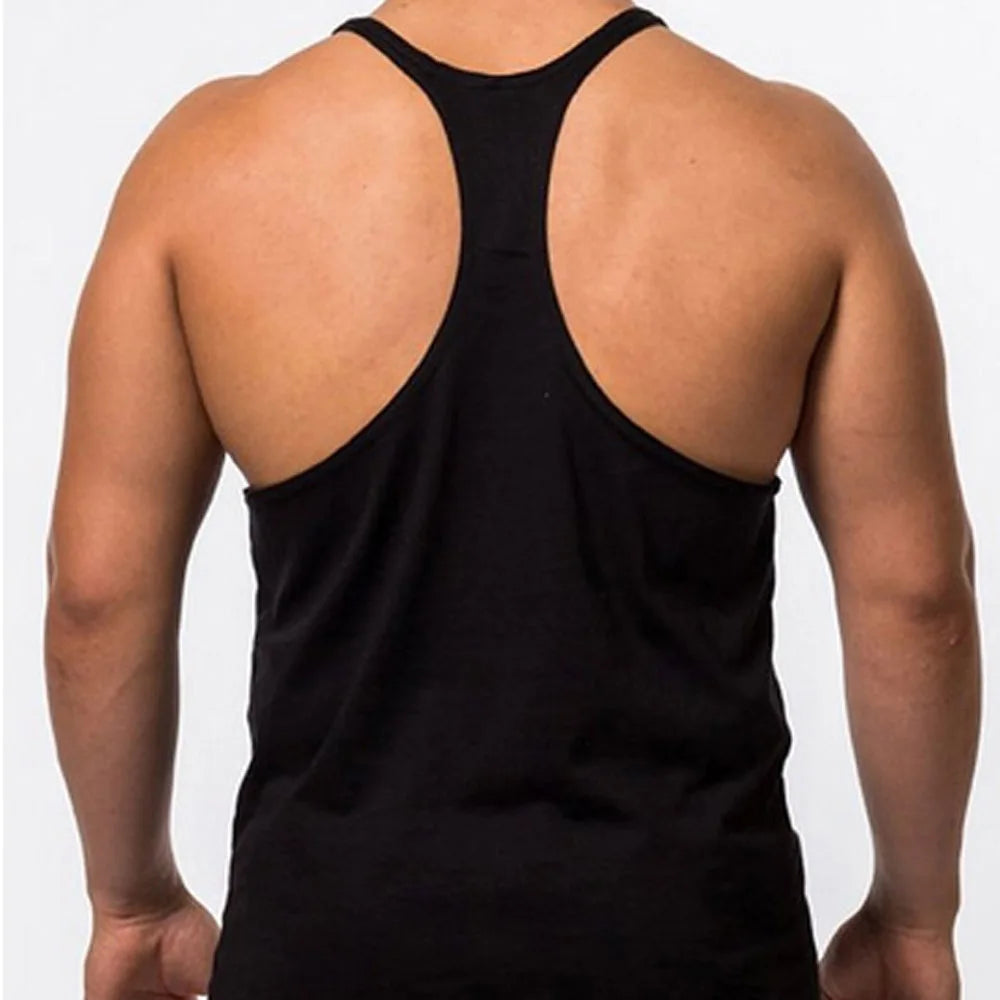 OEM Mens Y Back Tank Top Low Price Custom Print Cotton Stringer Gym Fitness Singlet Workout Muscle Bodybuilding Mens Tank Top