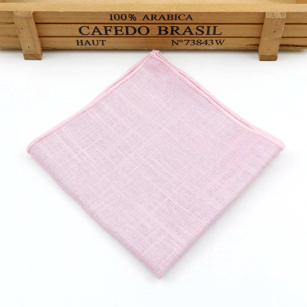 New Solid Color Pocket Square Green Navy Colorful Handkerchief Cotton Polly Texture Pocket Men's Accessories Business Wedding