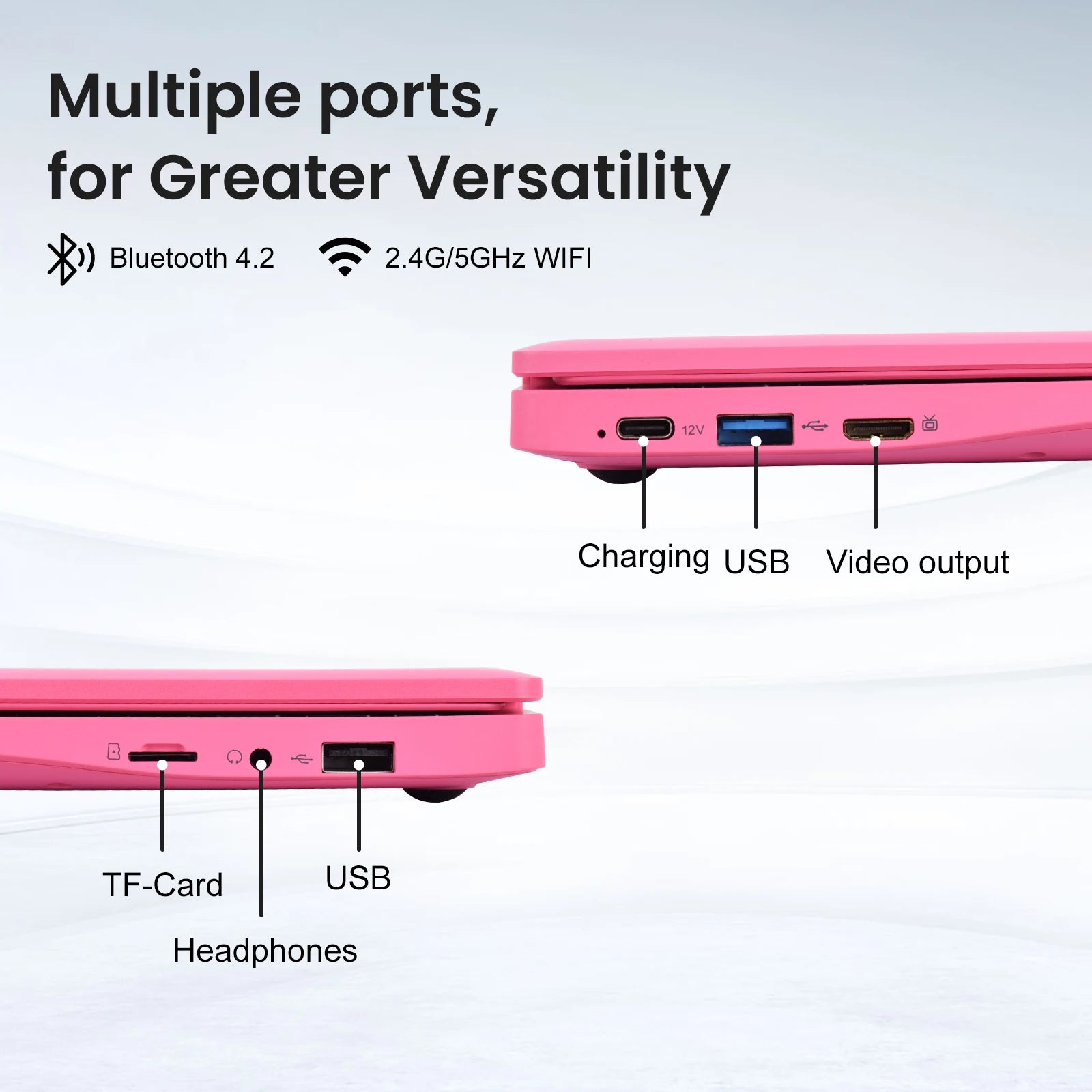 NEW Slim Silver Laptop 10.1 Inch IPS Panel Dual Core Intel N4000 8GB DDR4 128GB SSD English Keyboard Windows 10 1-Year Warranty