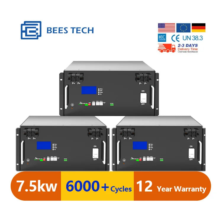 5kwh 7.5kw 10kw Battery Pack 48V Lifepo4 Battery 150Ah LFP 48V 51.2V Energy Storage Batteries Solar Energy System