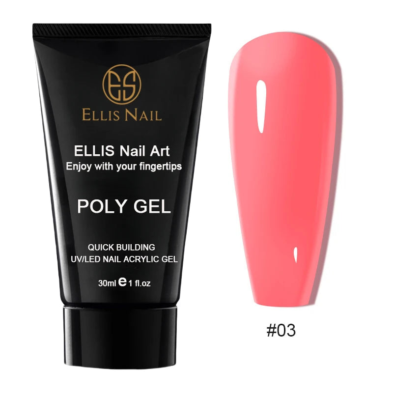 Poly Gel Nail Extension Set 15 Colors 30ml Volume Nude Pink Nail Hard Gel Builder