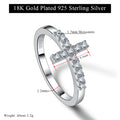 Cross Moissanite Ring in 925 Sterling Silver 18K Gold Plated, Fashion Statement Jewelry for TikTok Live Wholesale