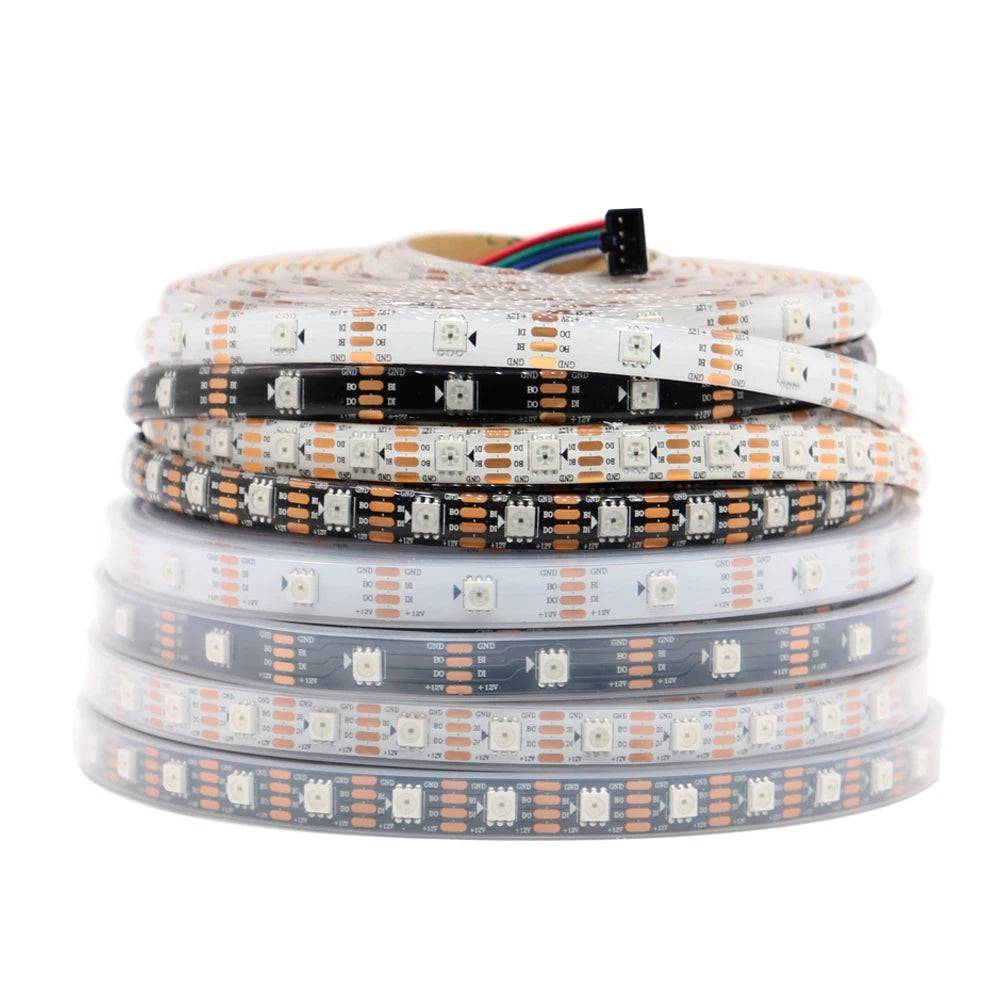 WS2812B WS2811 WS2813 WS2815 30/60/144pixels/leds/m 5050 RGB LED Strip WS2812 Individually Addressable Tape Light DC5V DC12V