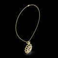 Women's Luxury Gold Floral Bloom Diamond Pendant Sterling Silver Gold Plated Chain Sparkling Wedding Jewelry