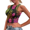 Hot Sale Hawaii Flower and Leaf Printed Summer Breathable Lady Sexy Tops Fashion Polynesian Pattern Vest Women's Skinny Tank Top