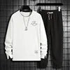 2024 Spring and Autumn Hoodie Set Men's Waffle Crewneck Hoodie Trousers Two-piece Sports Casual Men's Wear Hoodie Sweater