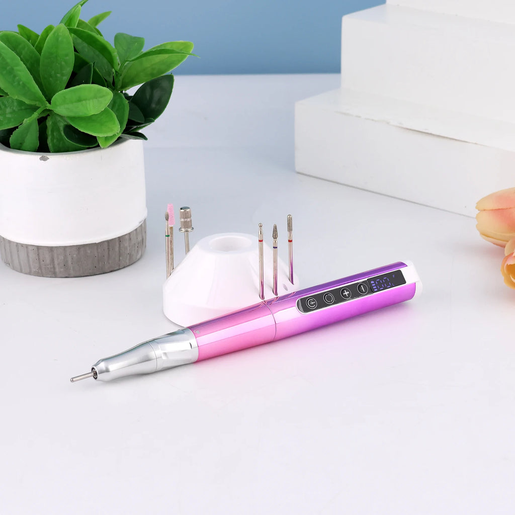 85W Plastic Rechargeable Portable Nail Drill Machine Efile Nail Polisher Brushless Nail Art Tool for Beauty Salon Use