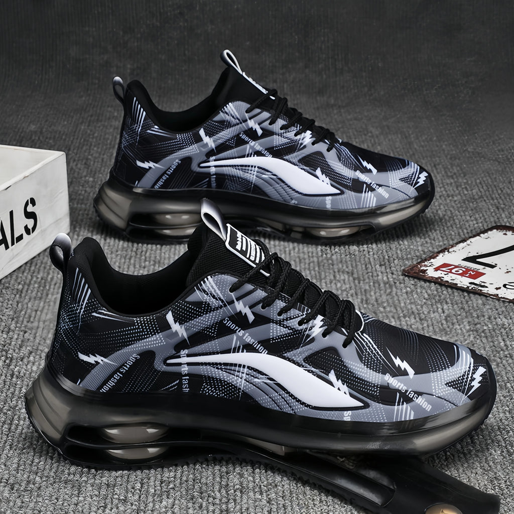 Men's Air Cushion Running Shoes Breathable Gradient Mesh Athletic Sneakers Non-slip Shock-absorbing Sports Footwear
