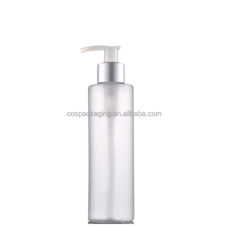 Clear Frost PET Plastic Bottle 100ML150ML 200ML Empty Cosmetic Shampoo Lotion Shower Gel Packaging Gold Pump Refillable Bottles