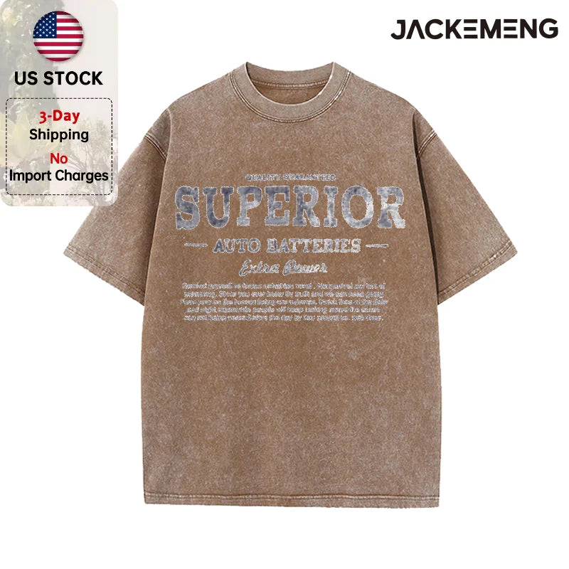 Oversized Vintage Retro Retro Text Streetwear Print T Shirt USA Stock Wholesale Y2K Casual Tee