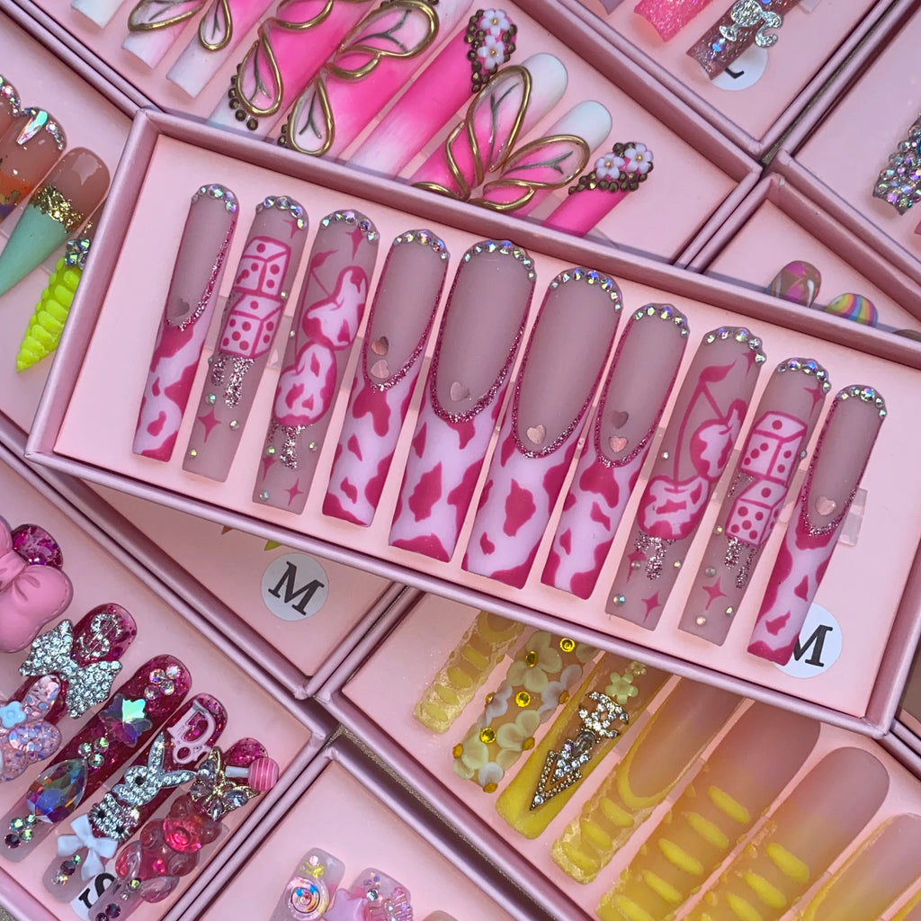 10Pcs Colors Wholesale Hand Paint Gel Best-selling Beautiful Luxury Customized Handmade Press on Nails
