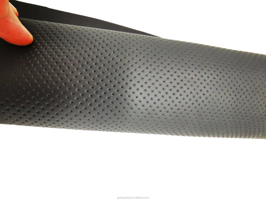 High Quality Eco-Friendly Waterproof Elastic PVC Leather Scratch Resistant Perforation Embossed Pattern Car Steering Wheel Seat