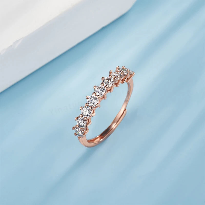 Yingtuo Cute Round Moissanite Engagement Rings Lab Diamond White Gold & 925 Sterling Silver 2g Wedding Promise Rings