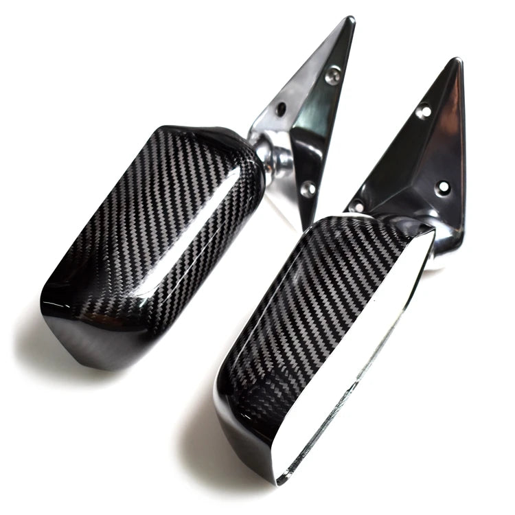 Universal F1 Style Side Mirrors Real Carbon Fiber Rearview Mirrors Blue Tint Mirror for All Cars