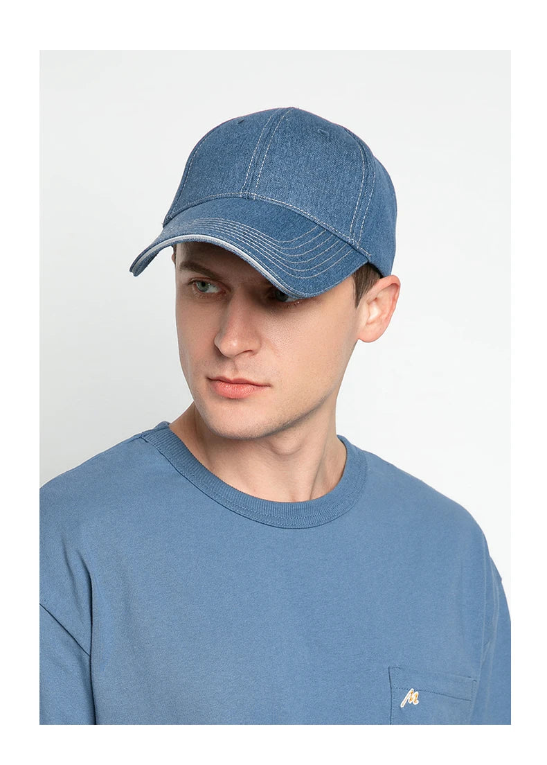 Denim Fabric Baseball Cap Fashion Long Brim Sun Hat