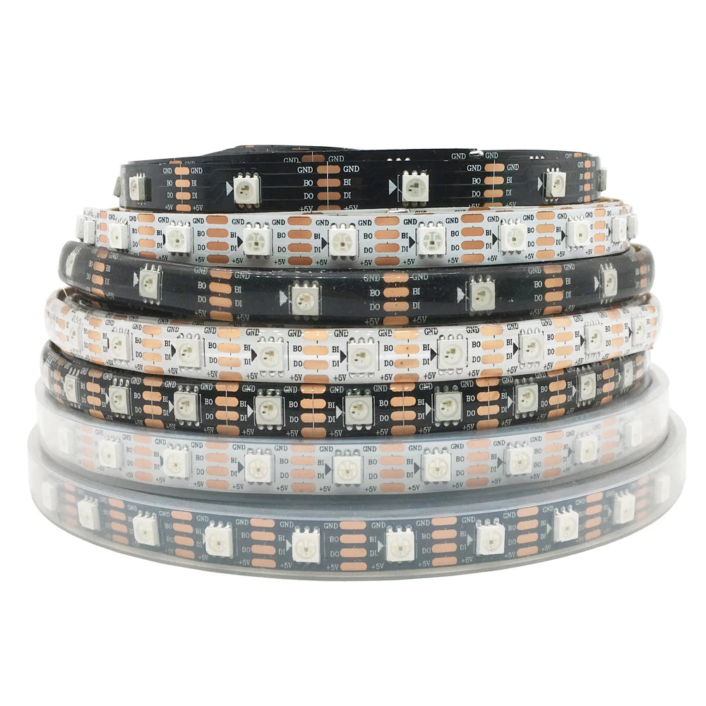 WS2812B WS2811 WS2813 WS2815 30/60/144pixels/leds/m 5050 RGB LED Strip WS2812 Individually Addressable Tape Light DC5V DC12V