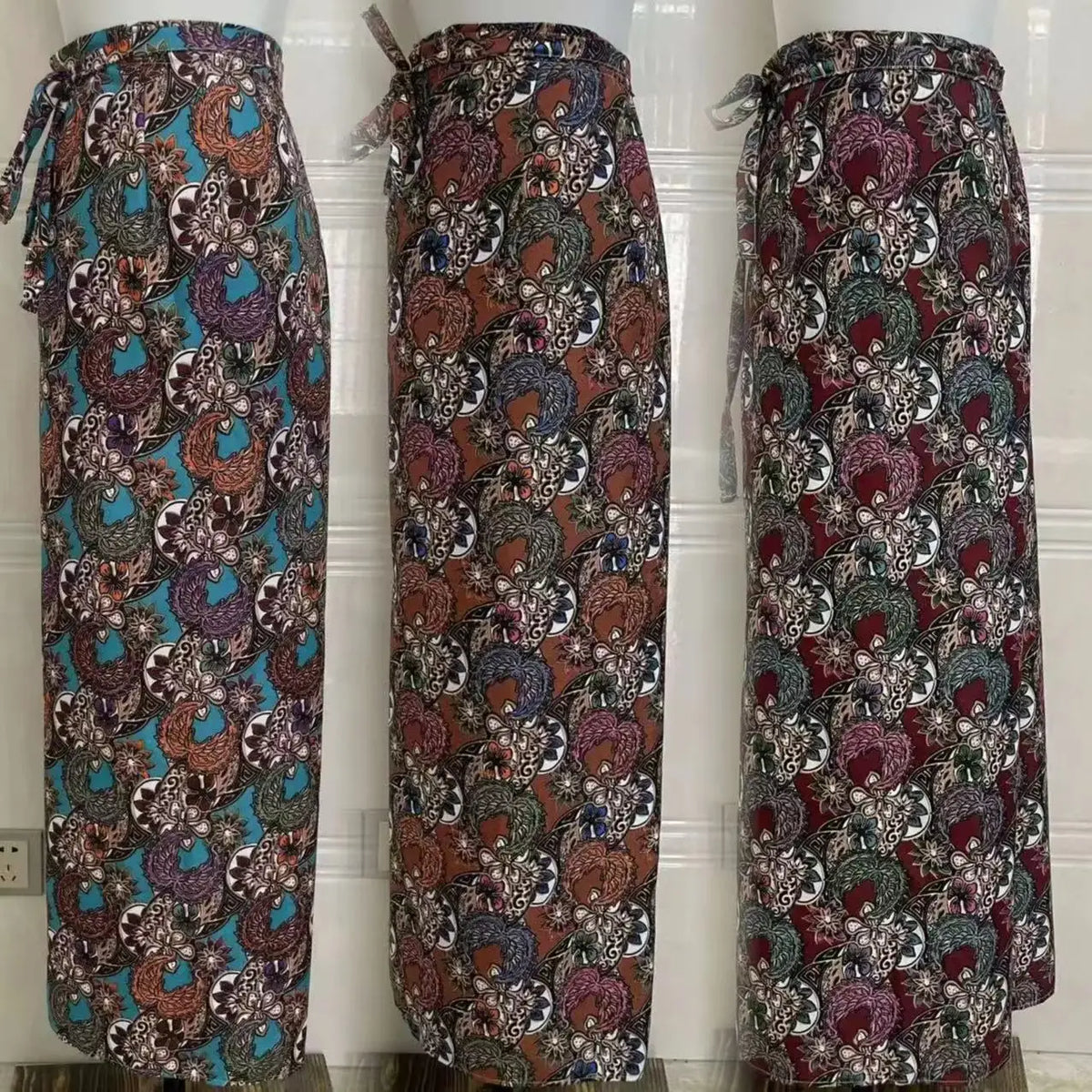 Factory Cheap Price Sarong Batik Lungi Polyester Thai Print Peach Skin Fabric