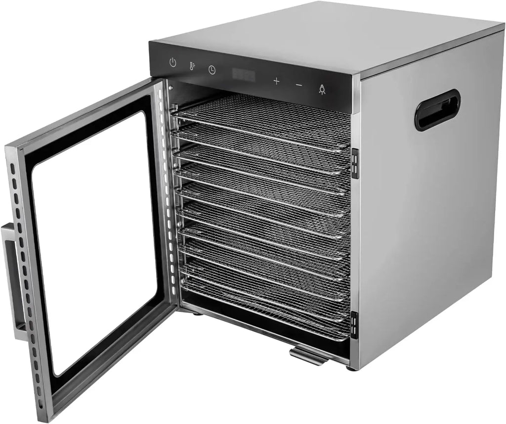 10 Plate Stainless Steel Food Dehydrator Machine for Commercial Use 800W Drying Tobacco Herbs Spices Fruit Electronic Components