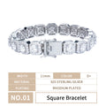 Hiphop Jewelry Iced Out Big Size 20 22 24 Inches square Marquise Clustered Moissanite Diamond Bracelet Necklace Setting