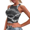 Hot Sale Hawaii Flower and Leaf Printed Summer Breathable Lady Sexy Tops Fashion Polynesian Pattern Vest Women's Skinny Tank Top