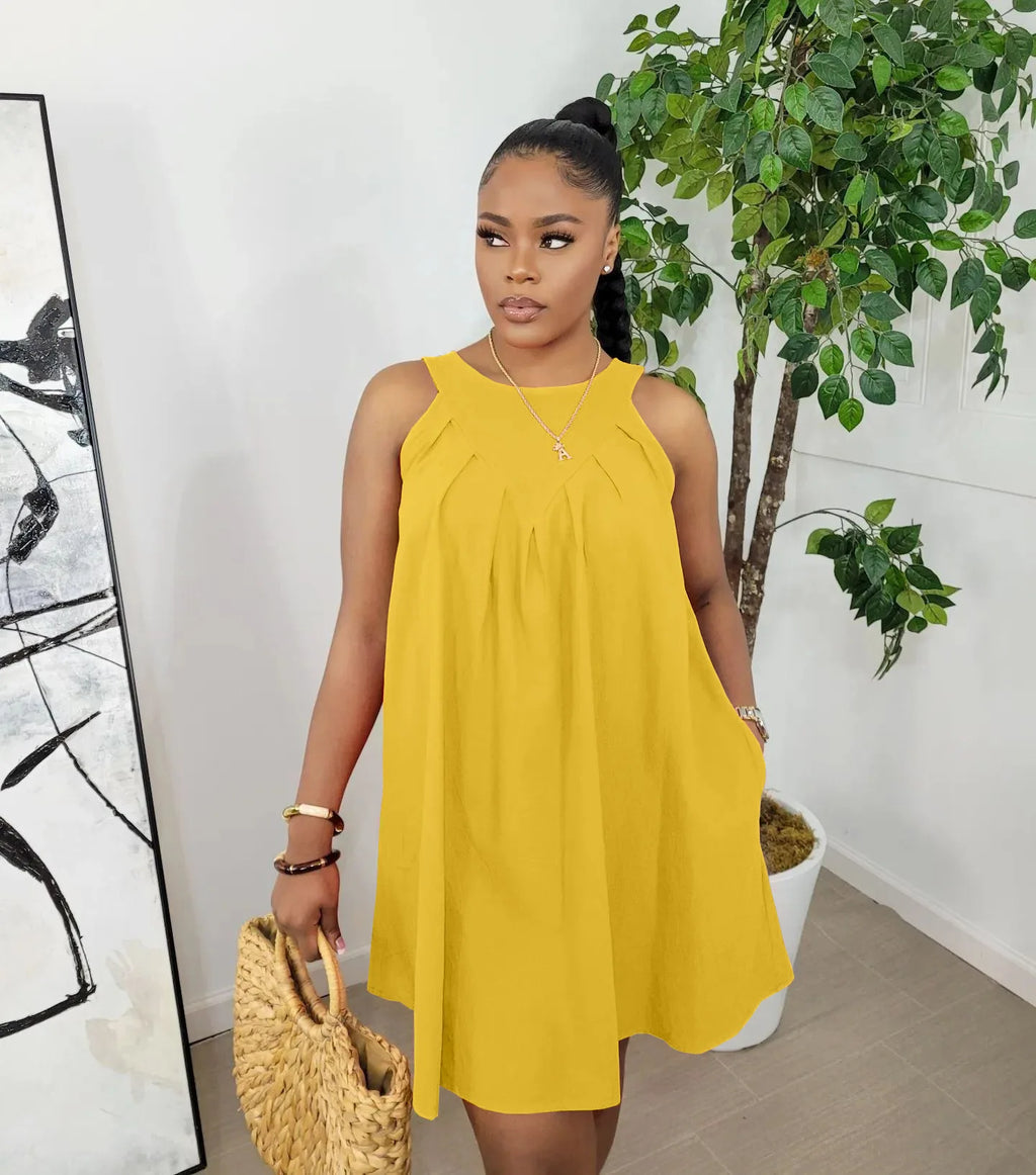 New Arrival 2024 Summer Solid Color Sleeveless Cotton Tank Top with Lace Sequin Decoration Y2K Style Midi Dress Casual Loose Fit