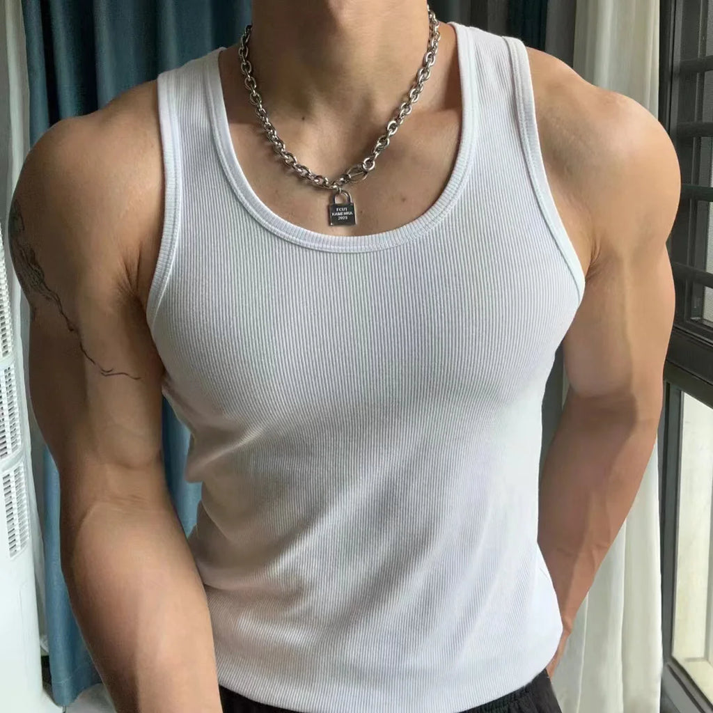 Pack of 3 in Stock Polyester Fitness Wear Mens Stringer White tank Top Vest for Man