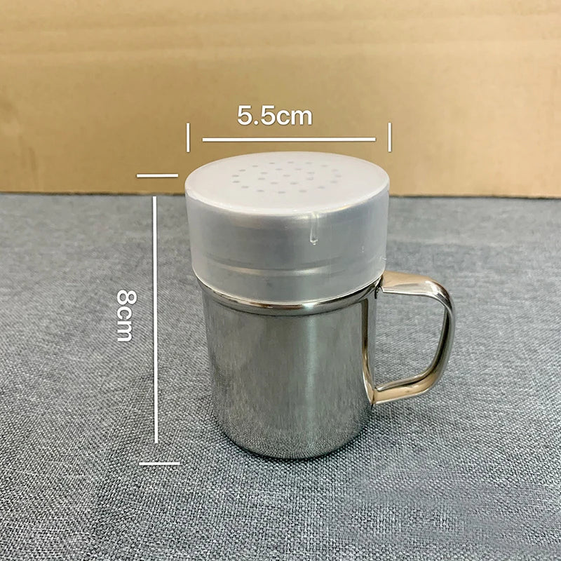 1Pcs Salt Sugar Bottle With Handle Multi-purpose Stainless Steel Kitchen Gadgets Spice Pepper Shaker Spice Jar Seasoning Can