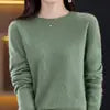 S-XXL Round Neck 100% Cashmere Knit Women's  Pullover Loose Bottom Sweater Autumn/Winter New Solid Color Sweater
