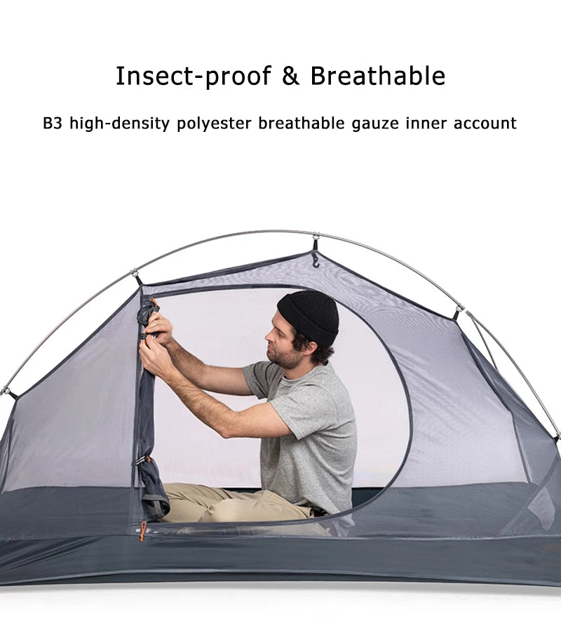 Naturehike Tent Ultralight 1 Person Cycling Tents Portable Backpacking Tent 20D Nylon Waterproof Tent Camping Tent Hiking Tent
