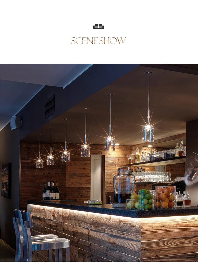Modern Glass Pendant Lights - Minimalist Hanging Lamps for Dining Room, Bar, Bedroom & Bathroom Ceiling Lighting