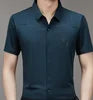 Liu Ming New Custom Wholesale Summer Vintage Men Casual Turn Down Collar Business Short Sleeve Shirts