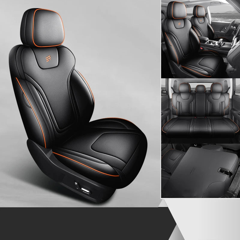 Jetour T1 Luxury Full Car Seat Cover Set with Napa Leather & Fabric All-Season 5-Piece Custom Full Set