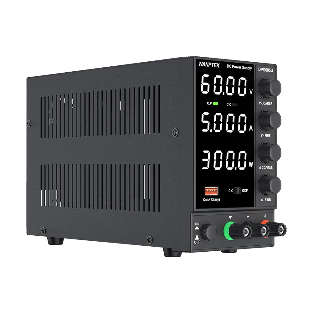 WANPTEK 60V 5A BENCH DC ADJUSTABLE POWER SUPPLY, DC POWER, REPAIR, LAB, DESIGN, SCHOOLS, TEST, ELECTROPLATE, CHARGE, DPS605U